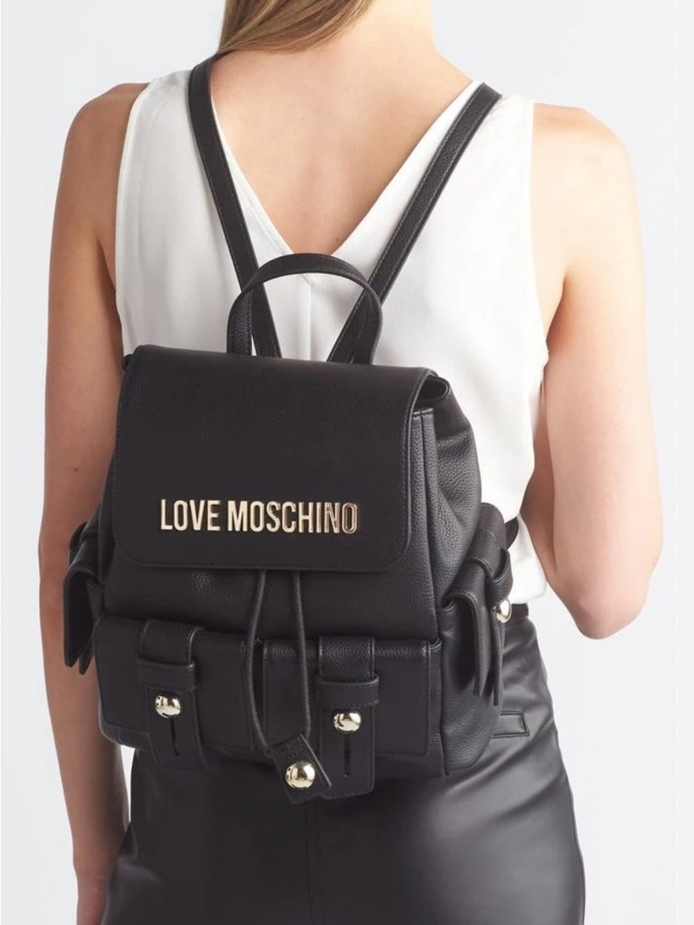 Love Moschino Utility Backpack in Black